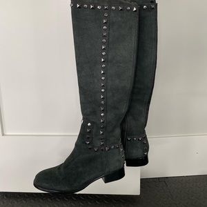 Tory Burch over the knee suede boot with studs